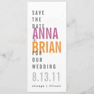 Modern sparen de Datum met Vette Doopvonten Save The Date