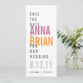 Modern sparen de Datum met Vette Doopvonten Save The Date (Staand voorkant)