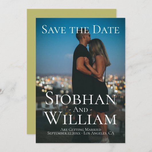 Modern sparen de Datum Persoonlijke Foto Kaart (Voorkant / Achterkant)