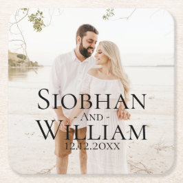 Modern sparen de Datum Persoonlijke Foto Kartonnen Onderzetters