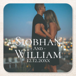 Modern sparen de Datum Persoonlijke Foto Kartonnen Onderzetters