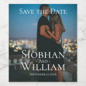 Modern sparen de Datum Persoonlijke Foto Wijn Etiket (Enkel label)