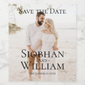 Modern sparen de Datum Persoonlijke Foto Wijn Etiket (Enkel label)