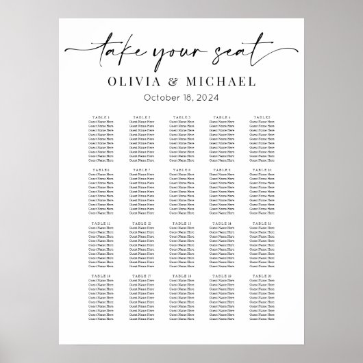 Modern sparen de Datum Poster (Voorkant)