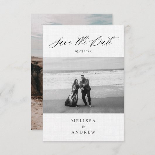 Modern sparen de Datum Save The Date (Voorkant / Achterkant)