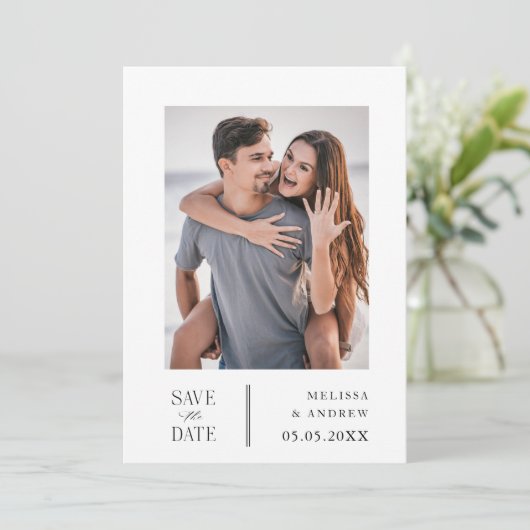 Modern sparen de Datum Save The Date (Staand voorkant)