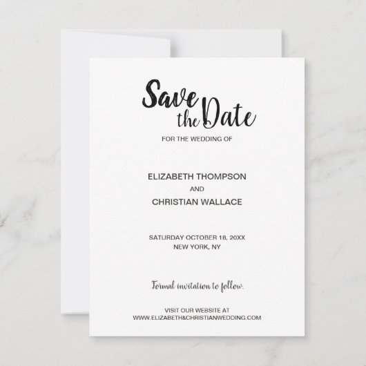 Modern Sparen de datum Veelvoudige Foto van de Wed Aankondiging (Achterkant)