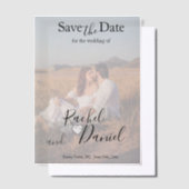 Modern sparen de Datum Vellum Uitnodigingen (Offset)