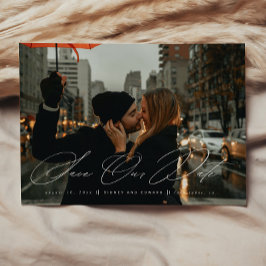 Modern Sparen de Foto van de Datum Zwart en Wit Save The Date