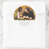 Modern sparen de Foto van het Verloving van de Dat Ronde Sticker (Tas)