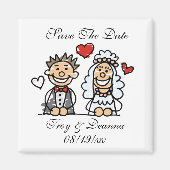 Modern Sparen de Groom van de Bride van de Naam va Magneet (Voorkant)