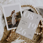 Modern sparen de Kaart van de Aankondiging van de<br><div class="desc">Onze minimale en moderne redder de date bruiloft aankondiging fotokaart is de perfecte manier om je vrienden en familie te informeren over je aanstaande bruiloft.</div>