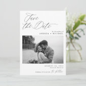 Modern sparen de Kaart van de Datum Elegant Foto (Staand voorkant)