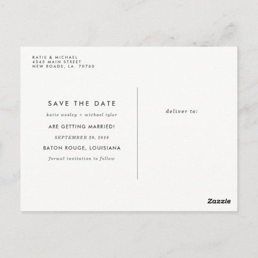 Modern sparen de Mededelingen van de Datum Briefkaart (Achterkant)