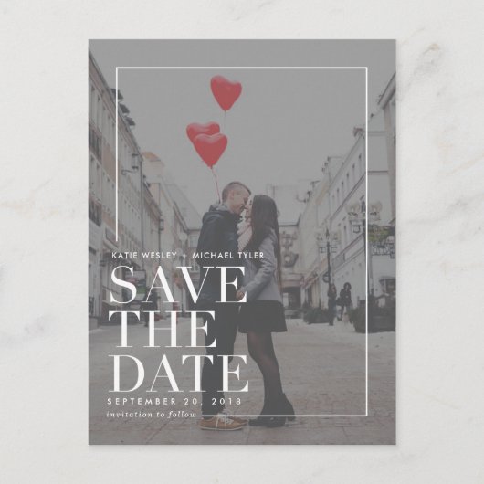 Modern sparen de Mededelingen van de Datum Briefkaart (Voorkant)