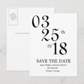 Modern Sparen de Post Kaart van de Datum (Voorkant / Achterkant)