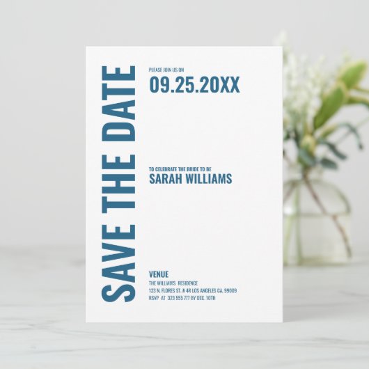 Modern sparen de Uitnodiging van de Datum (Staand voorkant)