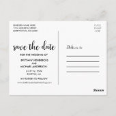 Modern sparen de Verloving van de Datum de Paar Fo Briefkaart (Achterkant)