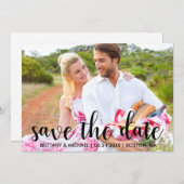 Modern sparen de Verloving van de Datum de Paar Fo Kaart (Voorkant / Achterkant)