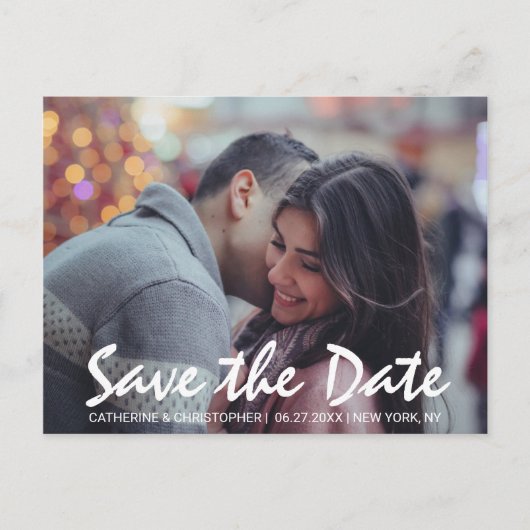 Modern sparen de Verplaatste Foto van de Datum Briefkaart (Voorkant)