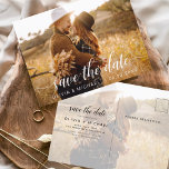 Modern sparen de Witte Handgeschreven Foto van de  Briefkaart<br><div class="desc">Handgeschreven Weddenschap Sparen de Kaarten van de Datum die een foto op de voor en rug hebben. Sparen de Herfst van de Datum, de Herfst, de Winter, de Lente of de kaarten van de Zomer bevatten een moderne hand geschreven cursieve manuscripttypografie die elegant, eenvoudig en modern zijn om na u...</div>