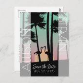 Modern sparen het briefkaart van het datumflamingi (Voorkant / Achterkant)