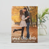 Modern sparen het Verloving van de Datum de Paars Kaart (Staand voorkant)