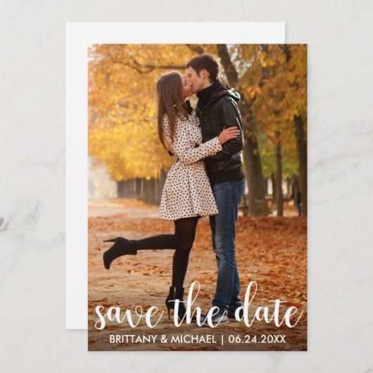 Modern sparen het Verloving van de Datum de Paars  Kaart (Voorkant / Achterkant)