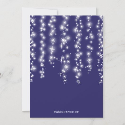 Modern Sparkle Blue Sweet Sixteen Birthday Party Kaart (Achterkant)