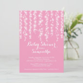 Modern Sparkle Girls Baby shower Invitation Kaart (Staand voorkant)