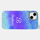 Modern Sparkle Glitter Stars blauw Paarse blauw Case-Mate iPhone Case (Achterkant (horizontaal))
