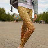 Modern Sparkle Gold Glitter Leggings voor dames
