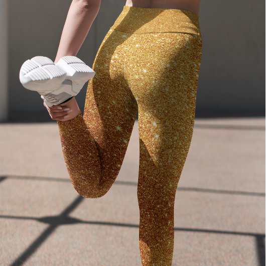 Modern Sparkle Gold Glitter Leggings voor dames