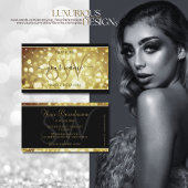 Modern Sparkle Golden Glitter Stars Initialen Zwar Visitekaartje