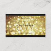Modern Sparkle Golden Glitter Stars Initialen Zwar Visitekaartje (Voorkant)