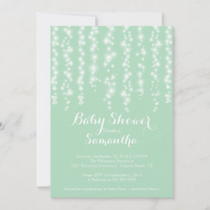 Modern Sparkle Neutral Baby shower Invitation Kaart
