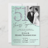 Modern Sparkling 51st Wedding Anniversary   Kaart (Voorkant)