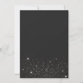 Modern Sparkly Black Glitter Confetti Sweet 16 Kaart (Achterkant)