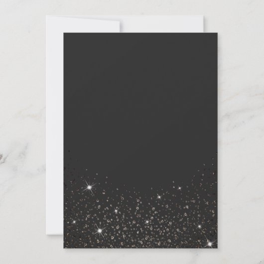 Modern Sparkly Black Glitter Confetti Sweet 16 Kaart (Achterkant)