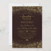Modern Sparkly Gold Glitter Folie Chic Wedding Kaart (Voorkant)