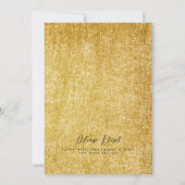 Modern Sparkly Gold Glitter Folie Chic Wedding Kaart (Achterkant)