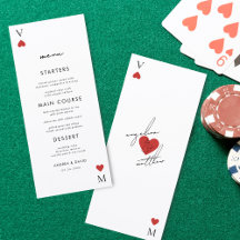 Modern speelkaart Casino Vegas Huwelijksmenu
