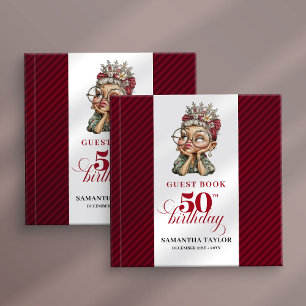 Modern speels 50e verjaardag vrouwen gastenboek