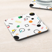 Modern, speels, cool, trendy, Memphis geometrisch Bier Onderzetter (Linkerzijde)