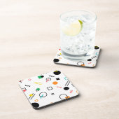 Modern, speels, cool, trendy, Memphis geometrisch Bier Onderzetter (Rechterzijde)