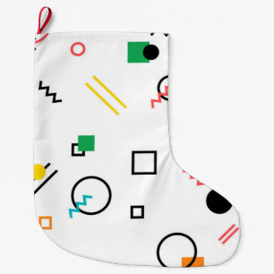 Modern, speels, cool, trendy, Memphis geometrisch Grote Kerstsok