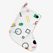 Modern, speels, cool, trendy, Memphis geometrisch Grote Kerstsok (Voorkant (Hangend))