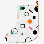 Modern, speels, cool, trendy, Memphis geometrisch Grote Kerstsok (Achterkant)