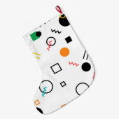 Modern, speels, cool, trendy, Memphis geometrisch Grote Kerstsok (Achterkant (Hangend))