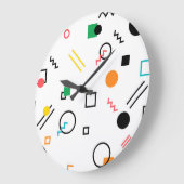 Modern, speels, cool, trendy, Memphis geometrisch Grote Klok (Hoek)